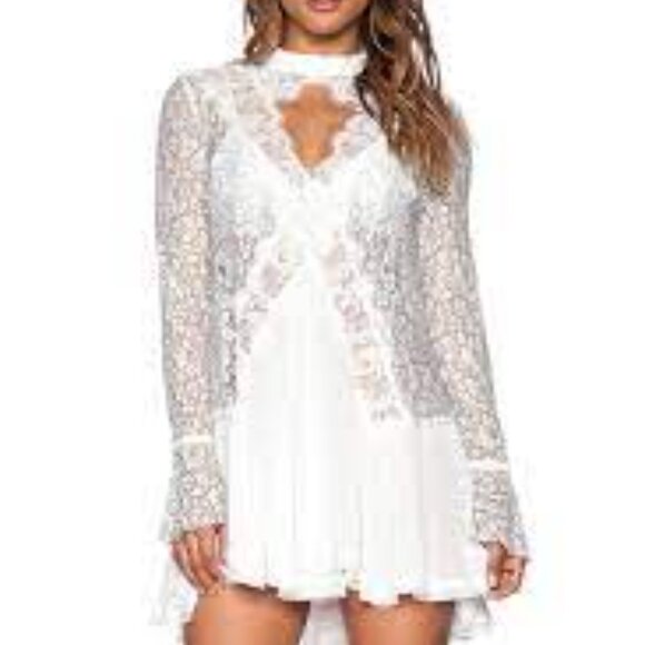 Free People Tell Tale Cutout Lace Tunic - Picture 3 of 4